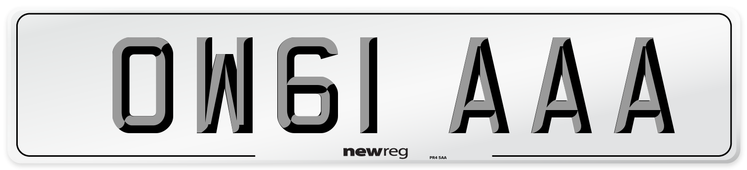 OW61 AAA Number Plate from New Reg